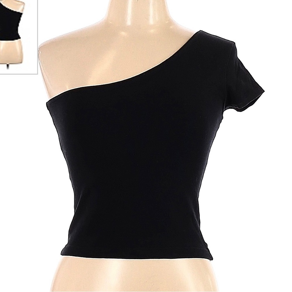 Betty Blue One Shoulder Black Shirt, Size XS